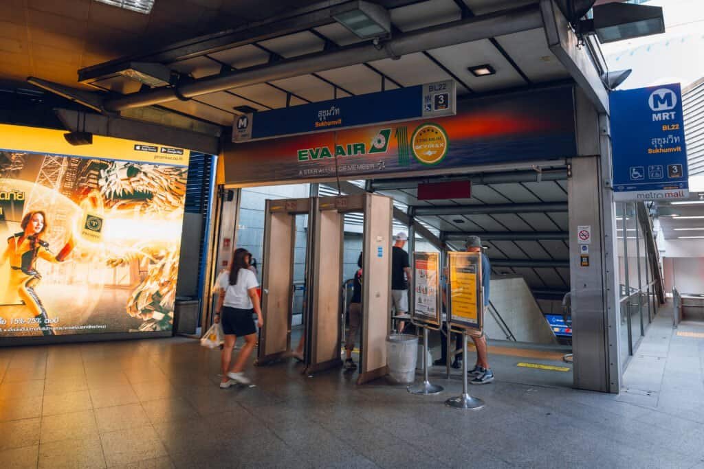 Entrance to MRT Sukhumvit station in Bangkok