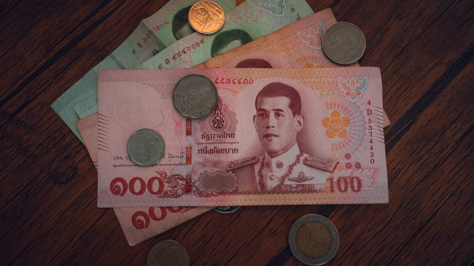 Close-up of a Thai 100 baht banknote